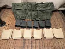 6 USGI M1 Garand 30-06 TW Enbloc Clips + Bandolier Bandoleer + Cardboard Inserts