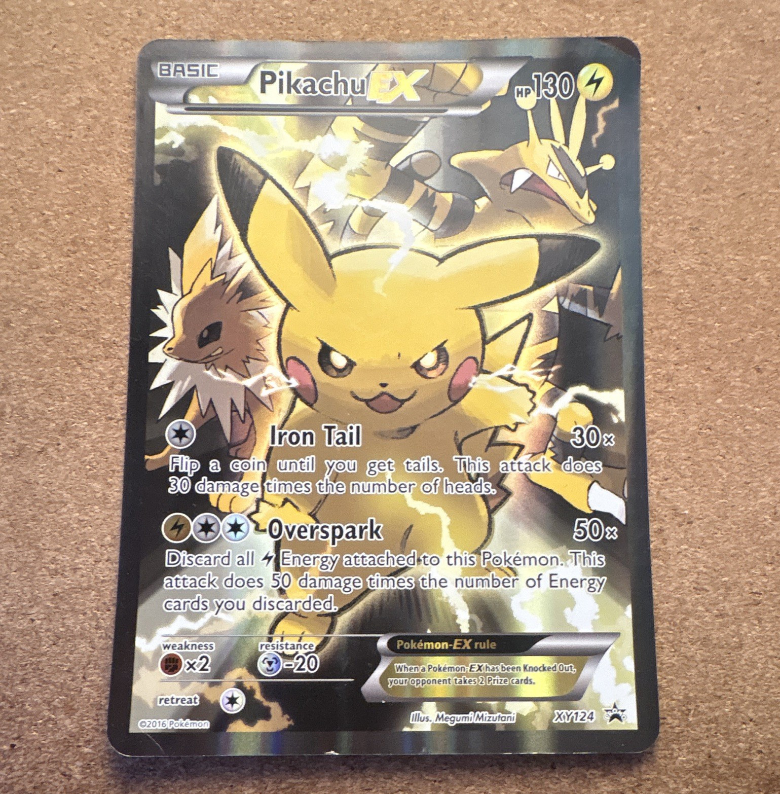 Pokémon Company Pikachu EX XY124 XY Black Star Promos Promo Holo ENG 2016 Jumbo 