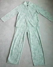 Earth Angels Poly Flannel Cozy Soft Plush Warm Pajamas ~ Women's Size L ~ Green