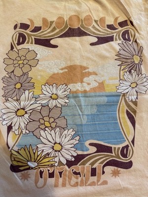 VTG Oneill T-Shirt Endless Island Graphic Tee pink ss crew ladies M