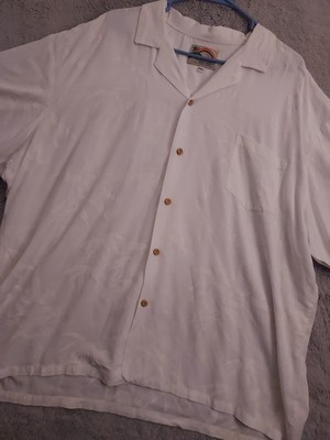 Vintage Paradise Found Shirt Mens 2XL XXL Tropical Floral White Magnum PI Rayon