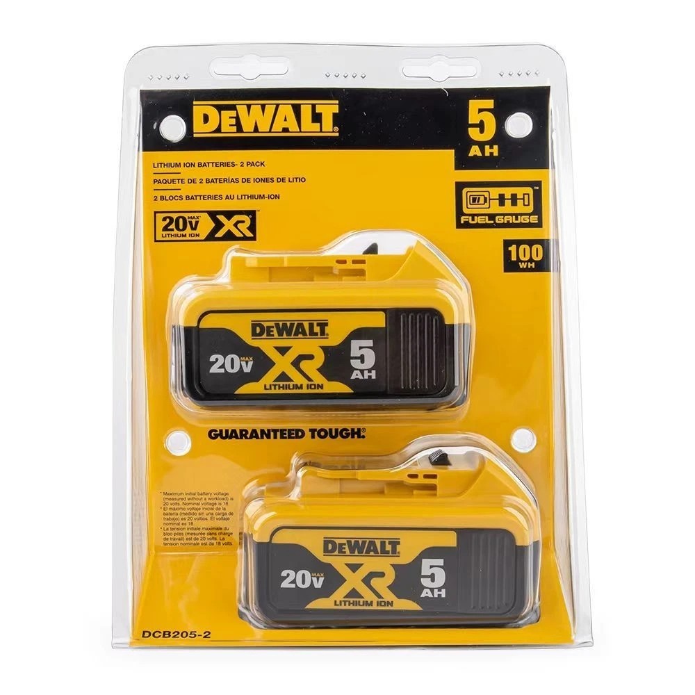 2 Packs New DEWALT DCB205 20V Max XR 5.0Ah Lithium-Ion Battery