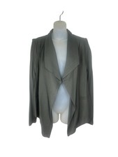 NWT 168 BCBG Women  s Blazer Size L Open Front Green Detachable Sleeves