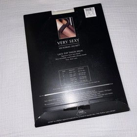 VICTORIA'S SECRET Very Sexy Glamour Lace  Thigh High Stockings 15 Denier Ivory C