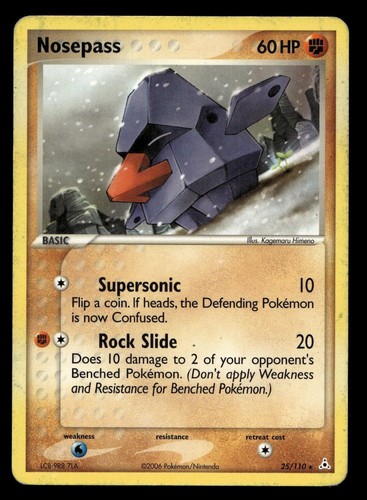 NOSEPASS 25/110 RARE HOLON PHANTOMS POKEMON MODERATELY PLAYED