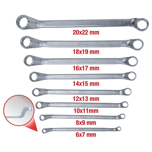 KS Tools 517.0248 Doppel-RingschlüSsel-Satz, GekröPft, 8-Tlg 6-22Mm-image