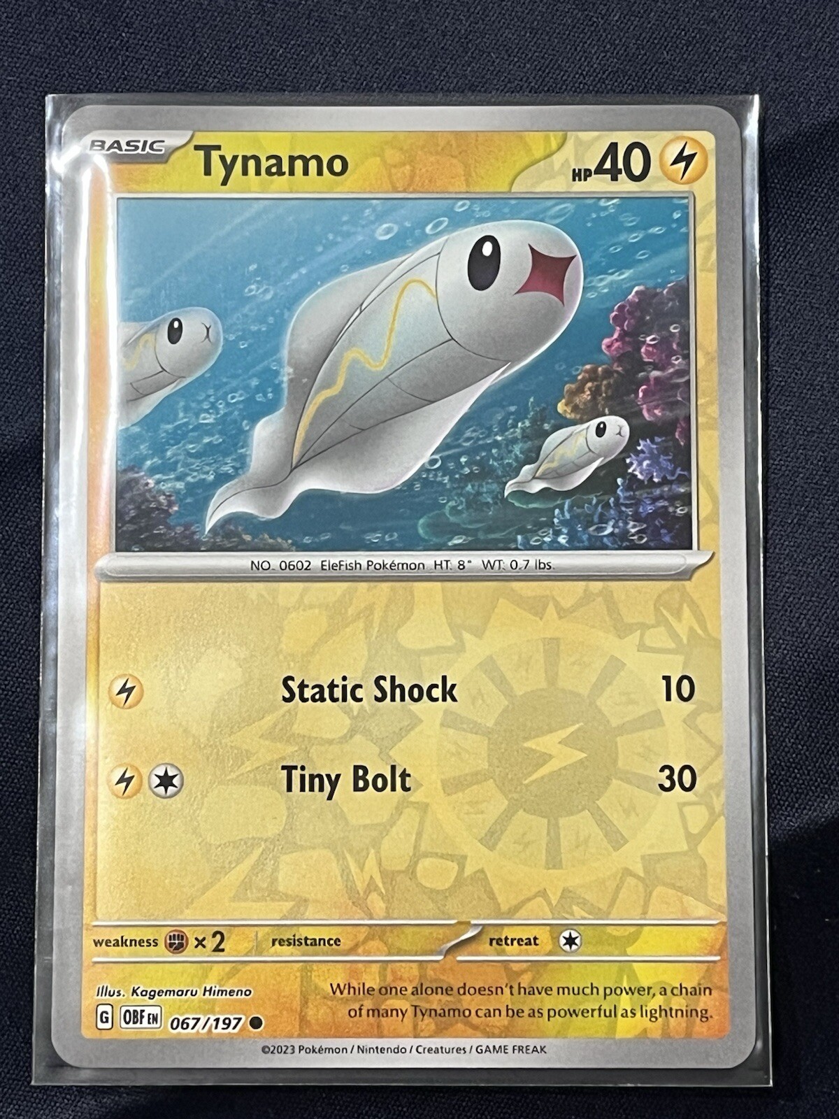 Tynamo 067/197 Obsidian Flames Reverse Holo Pokemon TCG Card NM