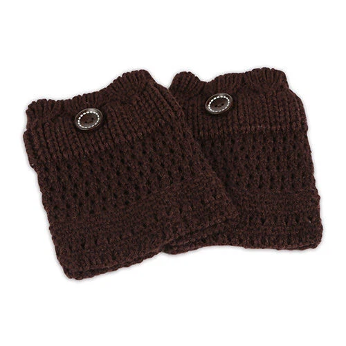 Cotton Blend Textured Leg Warmers for Women