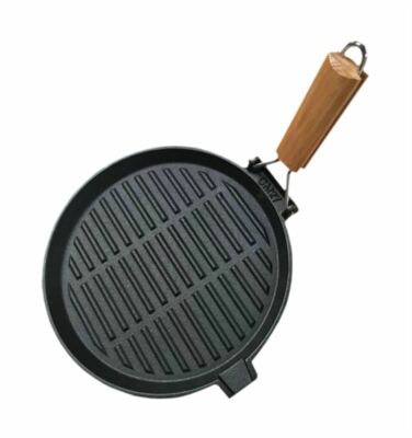 Gusseisen Grillpfanne Gusseisenpfanne Klappgriff Gusseisenpfanne Bratpfanne