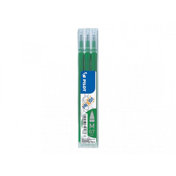 Lot de 3 recharges FriXion pointe moyenne 0,7mm vert Pilot - Photo 1/1