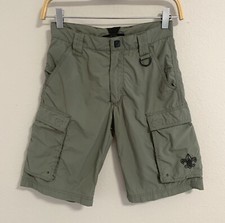 Boy Scouts of America Shorts Youth L Green Cargo Logo Uniform Nylon Performance