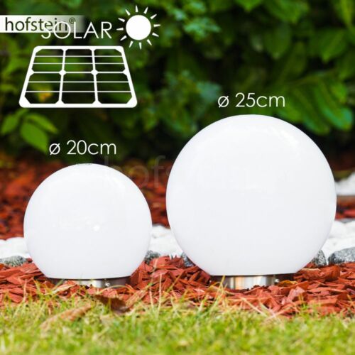 Veranda Solar Kugelleuchte Set Durchmesser 15cm & 20cm Garten Terrasse Edelstahl - Bild 2 von 8