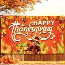 KatchOn, Happy Thanksgiving Banner - XtraLarge, 72x44 Inch | Orange 