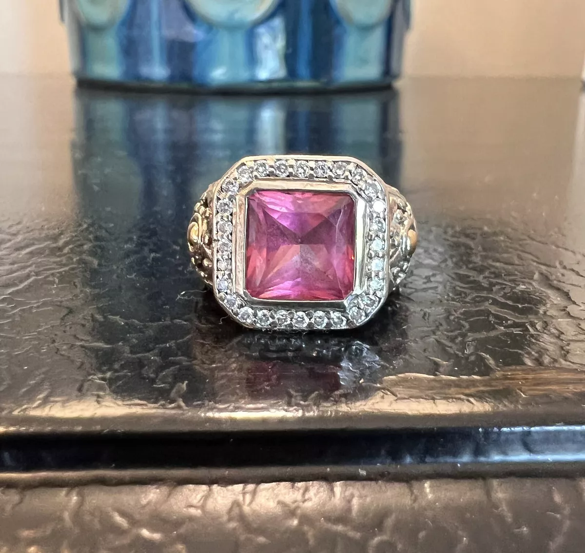 Pink topaz gold ring deals