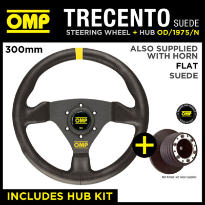 VAUXHALL CORSA B A-BAG 97-98 OMP TRECENTO 300mm SUEDE LEATHER STEERING WHEEL
