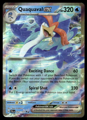 Pokemon TCG SV02: Paldea Evolved #052/193 Quaquaval ex NM | eBay