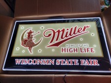 Miller Beer Girl On Moon Led Light Up Sign Milwaukee Wisconsin State Fair New