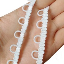 1M Button Loops Eyelet Trim Craft White Accessory for Wedding Dress Costume DIY