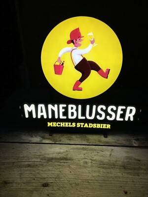 Rare Maneblusser Belgium Belgian Beer LED BAR SIGN New 18  Het Anker Fireman