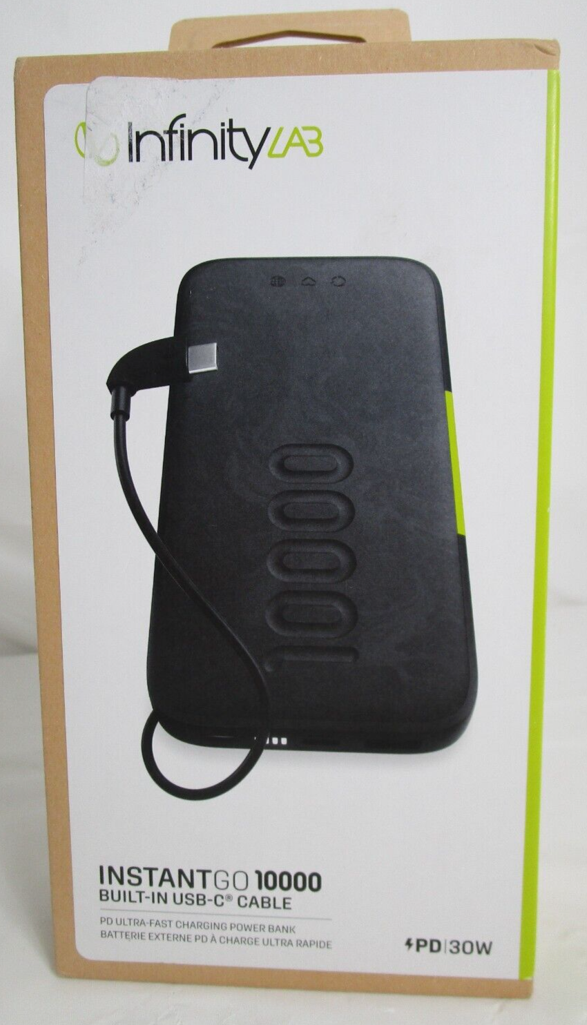 InfinityLAB InstantGO 10000 Power Bank New Open Box Tested Working