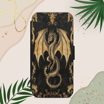 DRACHE HANDYHÜLLE FLIP WALLET HANDYHÜLLE FÜR IPHONE SAMSUNG PIXEL GOTHIC HEXE