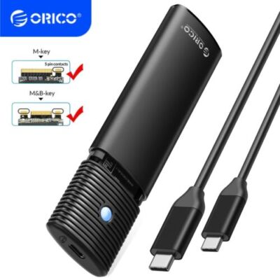 ORICO M.2 NVMe SSD Enclosure Adapter 4TB 10Gbps USB-C USB 3.2 GEN 2 B&M key US