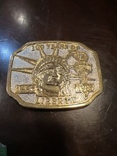 100 Years of Liberty Torch 1886 1986 Belt Buckle