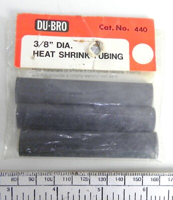 Schrumpfschlauch - Du-Bro Nr°.440 - Durchmesser 3/8 '' Schwarz - 3 x 3 '' (75mm)