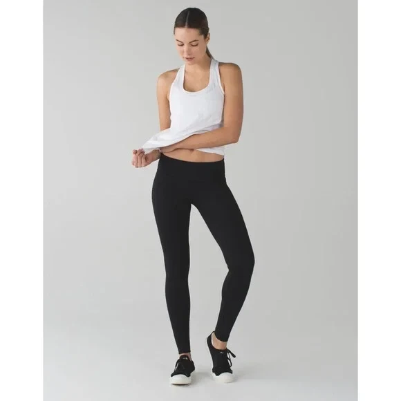 Lululemon Wunder Under Pant Leggings Mid Rise 7/8 Length Black