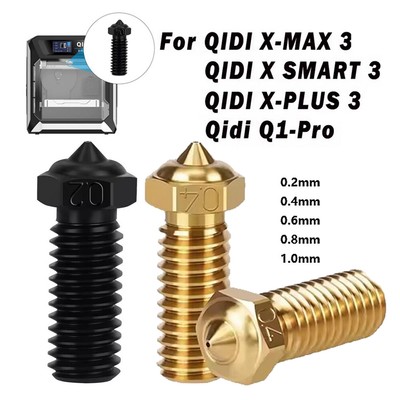 3D Printer Extruder Nozzles For QIDI Tech X-Plus 3/X-Max 3 0.2/0.4/0.6/0.8/1.0mm