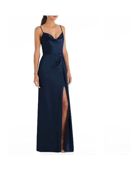 Cowl neck top evening gown