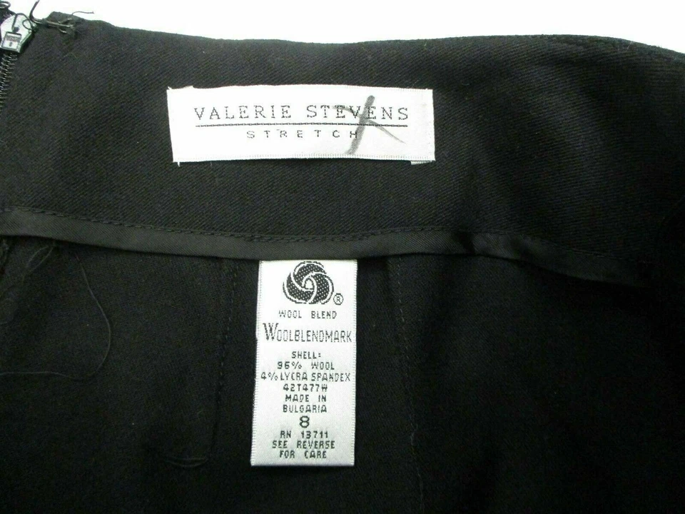Nueva Falda VALERIE STEVENS Para Mujer Talla 8 Mezcla Lana Plisada Negra Línea A Foto 4 de 4
