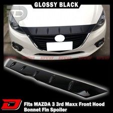 14-16 Fit For Mazda 3 4d 5d Maxx Glossy Surface Front Hood Bonnet Spoiler Fin 14-16 Fit For Mazda 3 4d 5d Maxx Glossy Surface Front Hood Bonnet Spoiler Fin