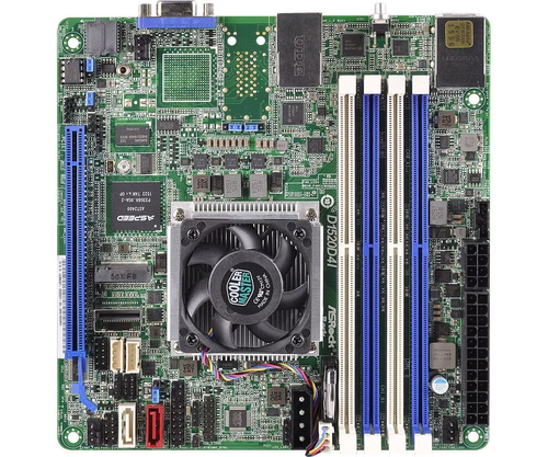 Intel D1520 Mainboard ASRock D1520D4I SOC DDR4 SATA3 VGA RJ45 PCL-E3.0 + LÜFTER - Bild 2 von 5