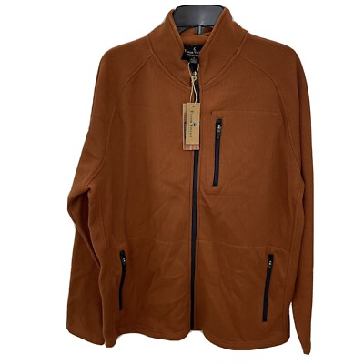 NWT Taylor Vintage Men's M FullZip up Jacket Ginger Bread Waffle/Navy Fleece 