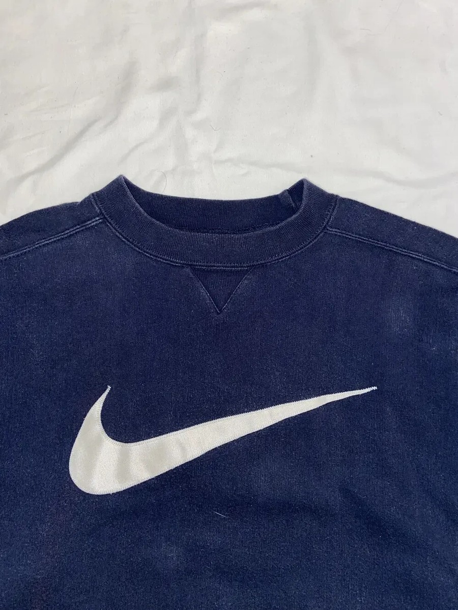 VINTAGE NIKE SWEATSHIRT BIG EMBROIDERED CENTER SWOOSH LOGO
