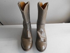 Justin Ladies L3067 Roper Western Boots Size 6 1/2 B Beige-Grey