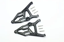 GPM Black Aluminum Front Lower Suspension A-Arms Traxxas Desert Racer UDR