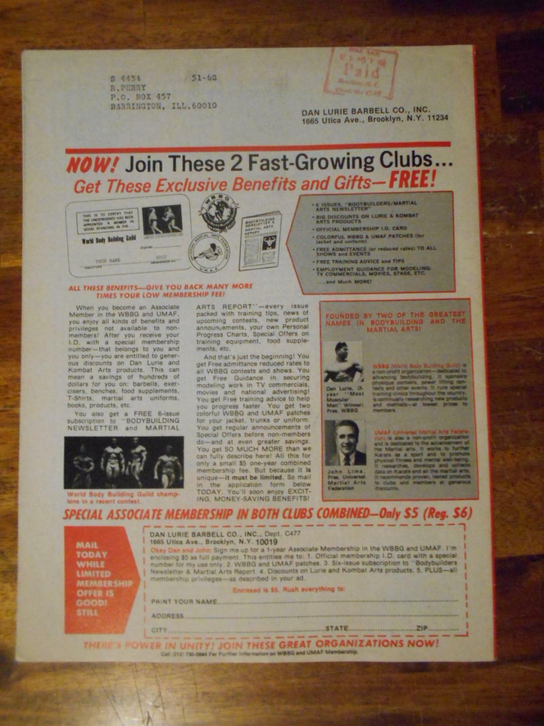 DAN LURIE bodybuilding MUSCLE TRAINING & SELF DEFENSE catalog RAPHAEL