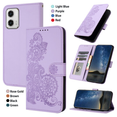 For MOTO G86 Edge 70 G Power 2025 Embossed Leather Flip Holder Wallet Phone Case