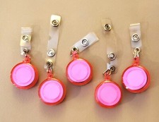 5 pcs. ID Badge Holder Retractable Reels Clip Nurse Instructor Lanyard