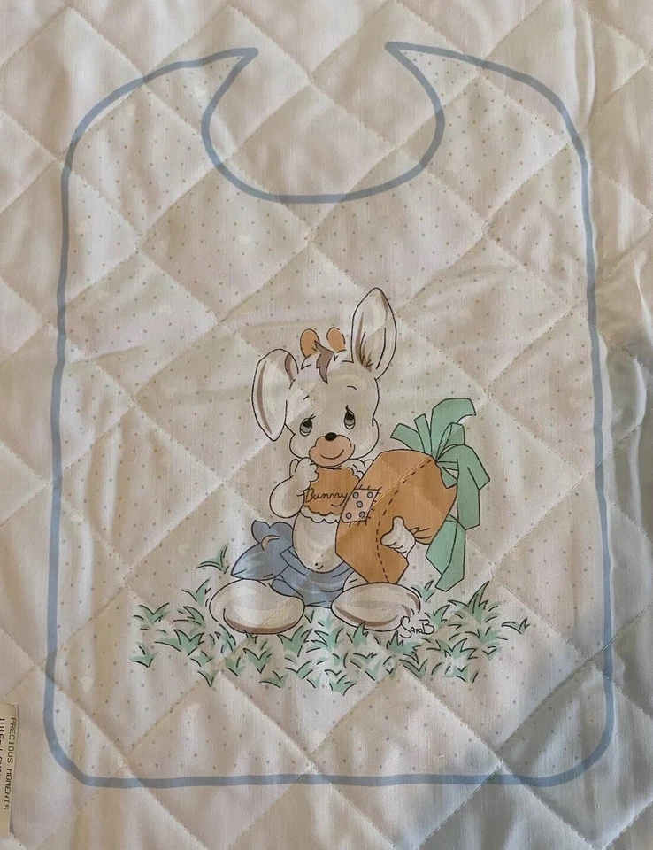 Precious Moments Quilted Baby Bib Fabric Panel 9"x12" Samuel Butcher Spectrix - Image 2 of 4