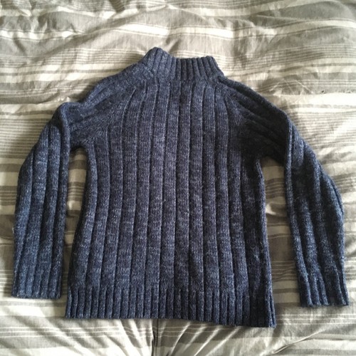 Marks and Spencer M&S Blue Grey Fleece Jumper Pullover Mens Size Small Wool Warm - Picture 4 of 4