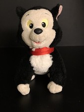 Disney Store Pinocchio FIGARO the Cat 7" Beanbag Plush Stuffed Toy Red Satin Bow