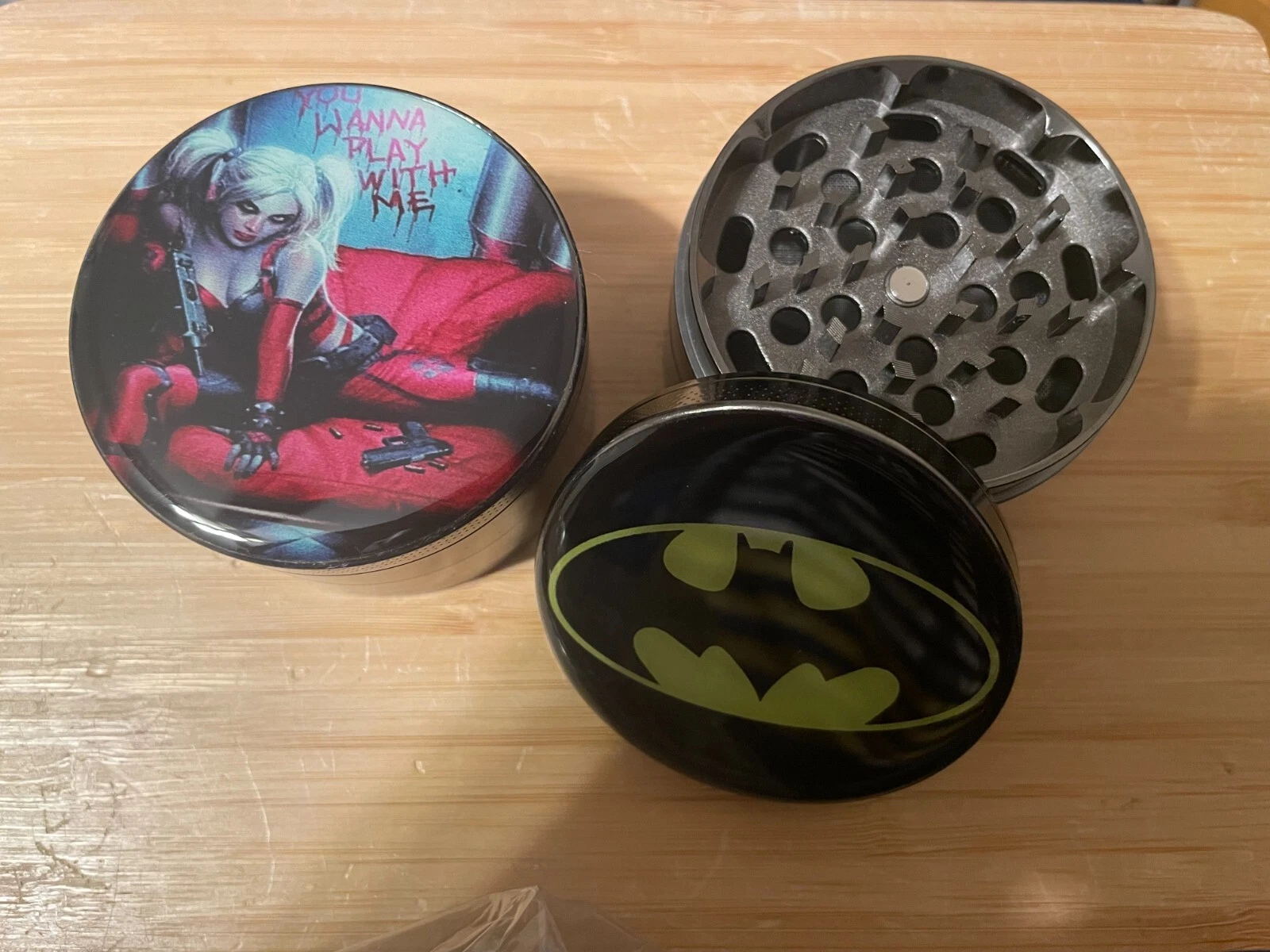 Grinder Batman & Harley Quinn Set Herb Grinder Metal Spice Shredder 2x Grinders