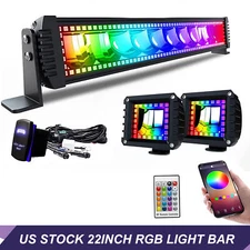 22inch LED Light Bar RGB Color Changing Chasing Strobe Remote Control for Chevy