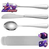 Hotut Campingbesteck, 4 StüCk Edelstahl Reisebesteck Mit Etui, Besteckset To Go,