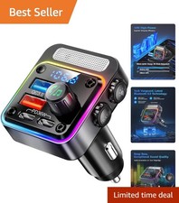 High-Power 54W Bluetooth FM Transmitter  Car Charger - Deep Bass  Hands-Free