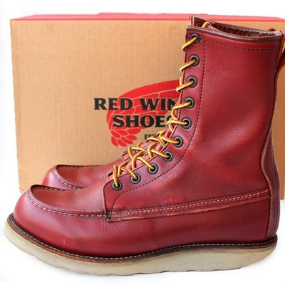 Size-US7 Red Wing 877  8-inch Classic Moc Toe Boots Half-Moon Dog Tag Work Boots