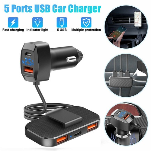 5-Port 5V/6.2A 31W USB Car Charger Cigarette Lighter Socket Charging Adapter - Picture 10 of 10